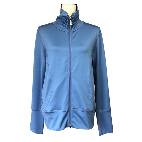 Noel Asmar Uniform Women's Prima Fitness Yoga Spa Jacket Blue Size Medium - Picture 1 of 12